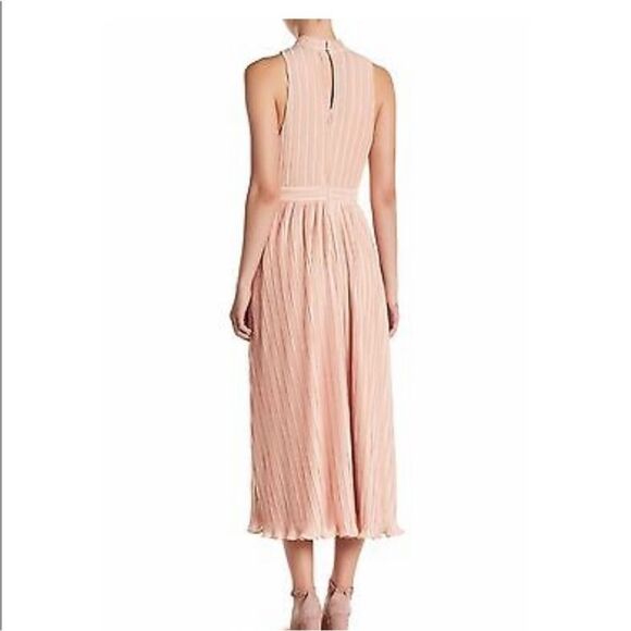 NBD X Revolve Plunging V-Neck Sleeveless Pleated Midi Dress - Blush Pink ~ XS - Picture 3 of 14